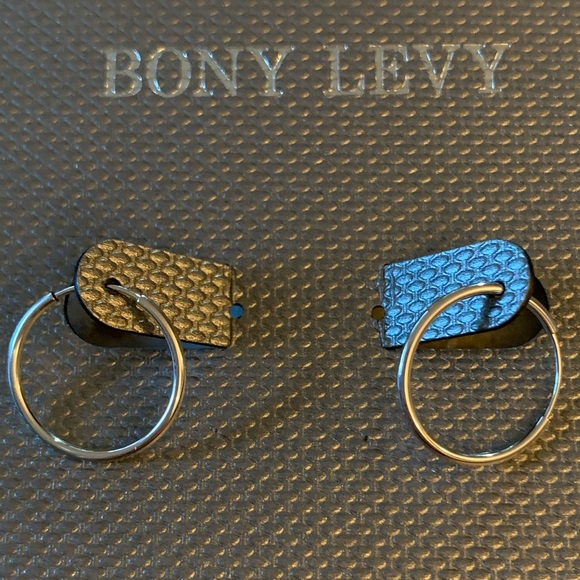 BONY LEVY 14K White Gold 12mm Huggie Hoop Earrings - Picture 5 of 11